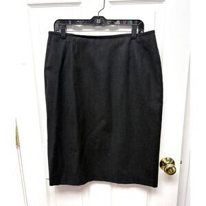 Kasper Lined Wool Pencil Skirt, Charcoal Black, Straight, Women's Plus Size 16P